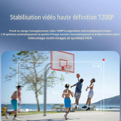 Tosuny Lunettes Intelligentes AI avec Caméra HD 8MP, Enregistrement Photo et Vidéo HD 1200P, Anti-tremblement, Traduction en Tem