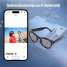 Tosuny Lunettes Intelligentes AI avec Caméra HD 8MP, Enregistrement Photo et Vidéo HD 1200P, Anti-tremblement, Traduction en Tem
