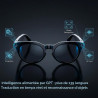 Tosuny Lunettes Intelligentes AI avec Caméra HD 8MP, Enregistrement Photo et Vidéo HD 1200P, Anti-tremblement, Traduction en Tem