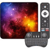 Boitier Android TV 14,4Go+128Go,8K,WiFi 6, BT 5.0, HDMI & USB 2.0/3.0 | Processeur Quad-Core,Mini Clavier Inclus,Idéal pour Ciné
