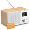 Radio internet wifi dab+ avec bleutooth 5.3 et écran couleur | 30 000 stations, podcasts, usb, aux, réveil et télécommande pour 