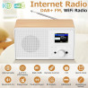 Radio internet wifi dab+ avec bleutooth 5.3 et écran couleur | 30 000 stations, podcasts, usb, aux, réveil et télécommande pour 