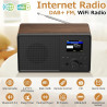 Radio internet wifi dab+ avec bleutooth 5.3 et écran couleur | 30 000 stations, podcasts, usb, aux, réveil et télécommande pour 