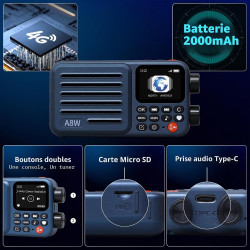 Choyong A8W Récepteur radio Internet intelligent portable WiFi/4G avec FM, carte Micro-SD, toutes les radios du monde, pour la m
