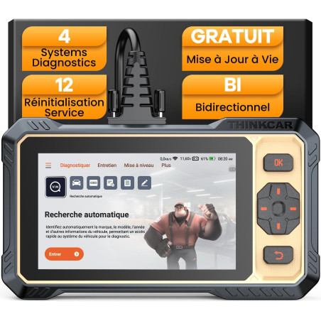 THINKCAR Valise Diagnostic Auto ThinkScan 662 Outil de Diagnostic OBD2 avec Tests Actifs Bidirectionnels,4 Systèmes ABS SRS Tran