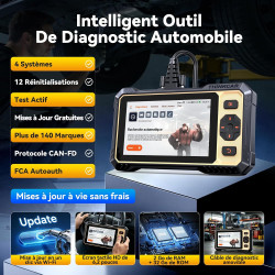 THINKCAR Valise Diagnostic Auto ThinkScan 662 Outil de Diagnostic OBD2 avec Tests Actifs Bidirectionnels,4 Systèmes ABS SRS Tran
