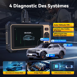 THINKCAR Valise Diagnostic Auto ThinkScan 662 Outil de Diagnostic OBD2 avec Tests Actifs Bidirectionnels,4 Systèmes ABS SRS Tran