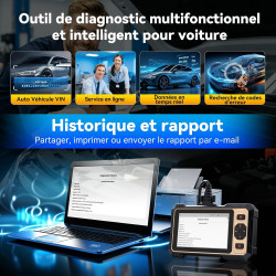 THINKCAR Valise Diagnostic Auto ThinkScan 662 Outil de Diagnostic OBD2 avec Tests Actifs Bidirectionnels,4 Systèmes ABS SRS Tran