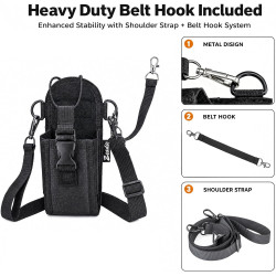 Zeadio Étui polyvalent pour radio bidirectionnelle, étui universel durable pour talkie-walkie radio bidirectionnelle (ZNC-J, lot