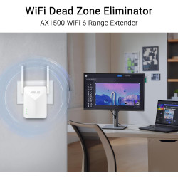 ASUS RP-AX50 - Répéteur Wi-FI 6 (802.11ax) AX1500 à Double Bande/Répéteur AiMesh pour Un réseau maillé Plus Fluide  Compatible a
