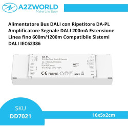 Alimentation de bus DALI avec répéteur intégré, entrée 220 V sortie max 200 mA, extension de ligne DALI jusqu'à 1200 m (4 alimen