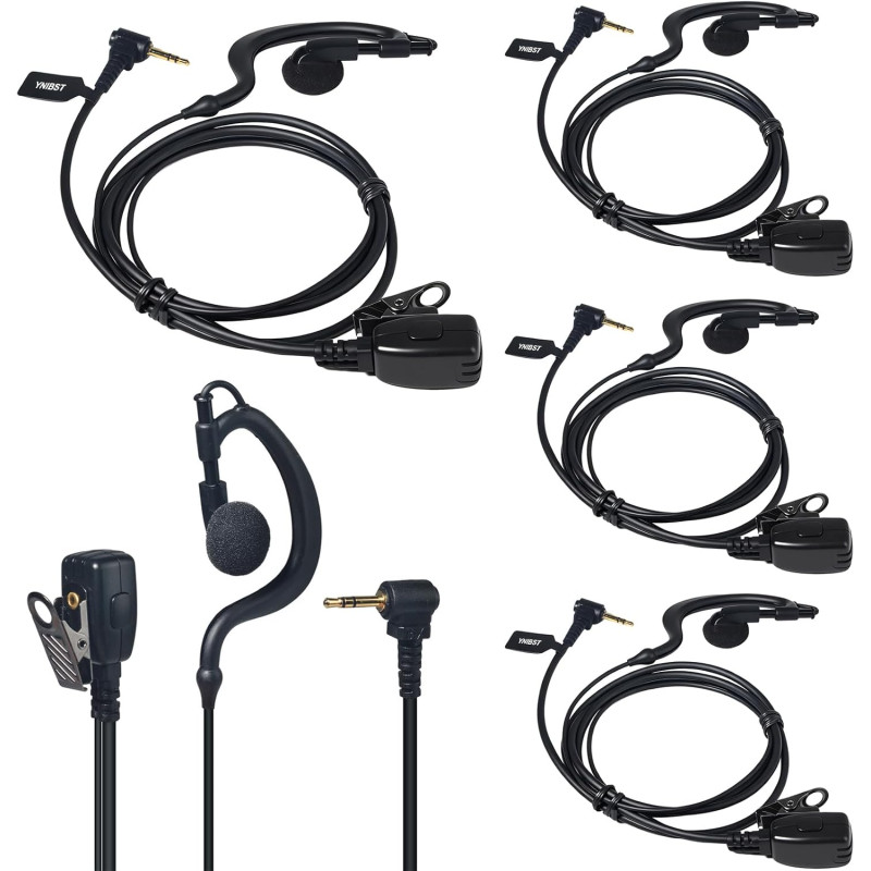 Oreillette Mono PTT pour Talkie-Walkie, Casque en Forme de G avec Microphone, Compatible avec Motorola Talkabout TLKR T62, T82, 