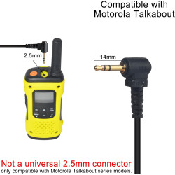 Oreillette Mono PTT pour Talkie-Walkie, Casque en Forme de G avec Microphone, Compatible avec Motorola Talkabout TLKR T62, T82, 
