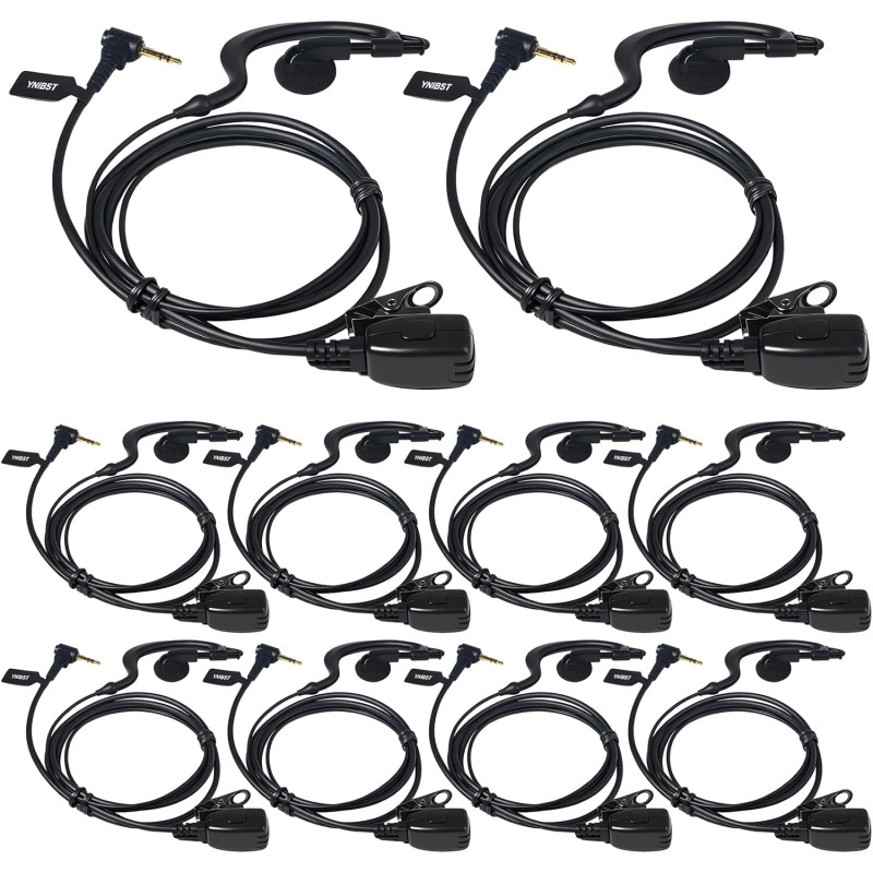 Oreillette Mono PTT pour Talkie-Walkie, Casque en Forme de G avec Microphone, Compatible avec Motorola Talkabout TLKR T62, T82, 
