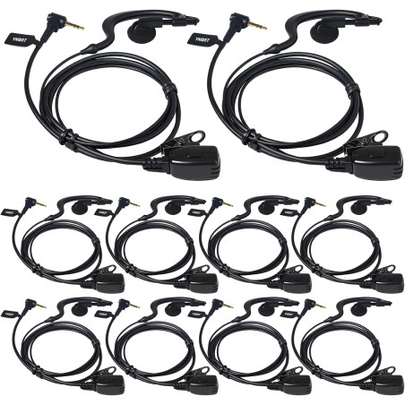 Oreillette Mono PTT pour Talkie-Walkie, Casque en Forme de G avec Microphone, Compatible avec Motorola Talkabout TLKR T62, T82, 