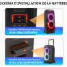FG6CELL21700G Lot de 2 batteries de rechange pour JBL Boombox 4, PartyBox 520, PartyBox 720 Battery 600 21,6 V 108 Wh