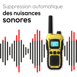 Logicom - Adventure Talkie-Walkie PMR446 IP54 Portée 10 km autonomie 20h écran LCD USB-C Lampe Torche VOX Mains Libres 16 canaux