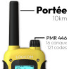 Logicom - Adventure Talkie-Walkie PMR446 IP54 Portée 10 km autonomie 20h écran LCD USB-C Lampe Torche VOX Mains Libres 16 canaux