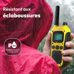 Logicom - Adventure Talkie-Walkie PMR446 IP54 Portée 10 km autonomie 20h écran LCD USB-C Lampe Torche VOX Mains Libres 16 canaux