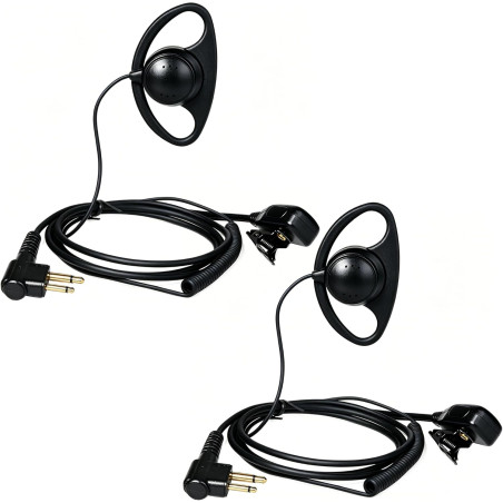 HYS Oreillette pour Talkie-walkie Compatible avec Motorola CP040 CP140 GP300 CLS1110 en Forme de D avec Bouton Micro PTT (2)