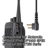 HYS Oreillette pour Talkie-walkie Compatible avec Motorola CP040 CP140 GP300 CLS1110 en Forme de D avec Bouton Micro PTT (2)