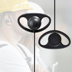 HYS Oreillette pour Talkie-walkie Compatible avec Motorola CP040 CP140 GP300 CLS1110 en Forme de D avec Bouton Micro PTT (2)