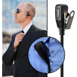 HYS Oreillette pour Talkie-walkie Compatible avec Motorola CP040 CP140 GP300 CLS1110 en Forme de D avec Bouton Micro PTT (2)