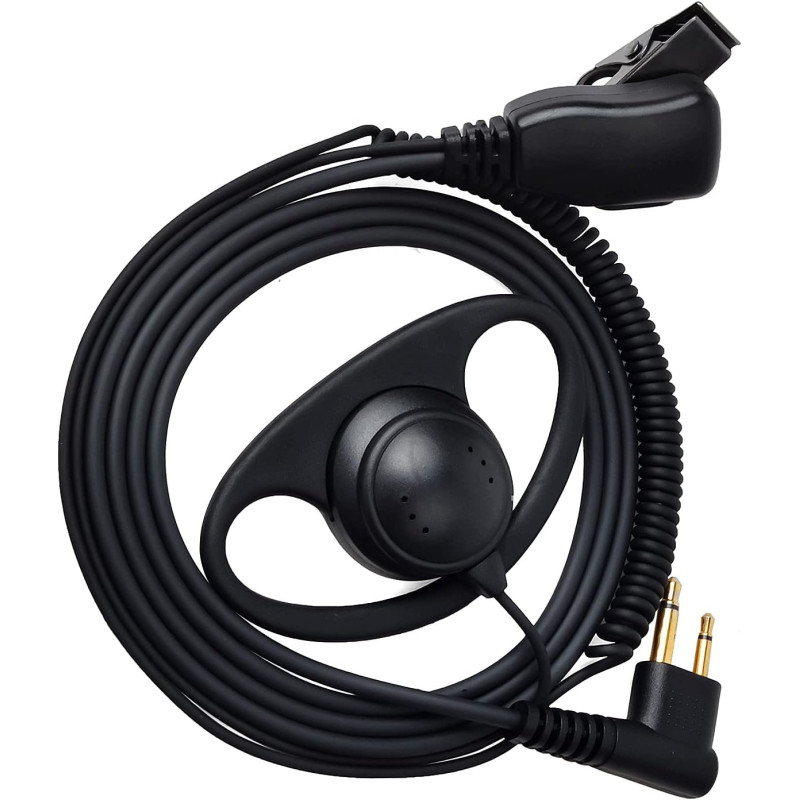 HYS Oreillette pour Talkie-walkie Compatible avec Motorola CP040 CP140 GP300 CLS1110 en Forme de D avec Bouton Micro PTT (1)