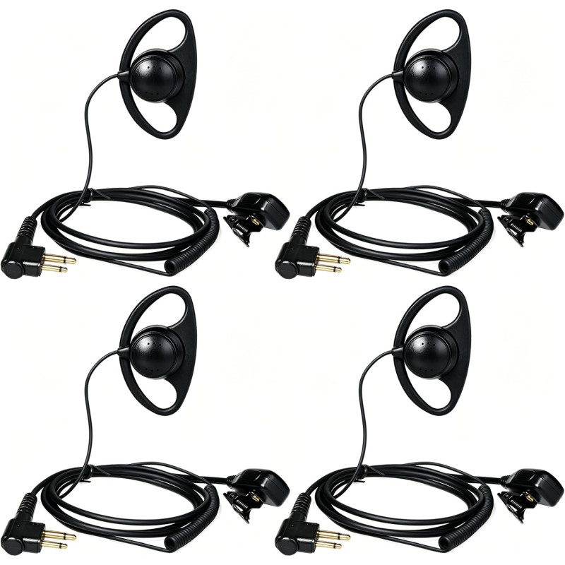 HYS Oreillette pour Talkie-walkie Compatible avec Motorola CP040 CP140 GP300 CLS1110 en Forme de D avec Bouton Micro PTT (4)
