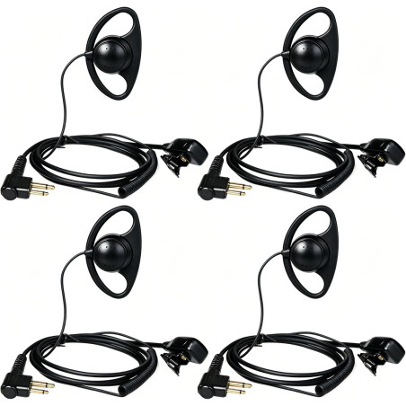 HYS Oreillette pour Talkie-walkie Compatible avec Motorola CP040 CP140 GP300 CLS1110 en Forme de D avec Bouton Micro PTT (4)