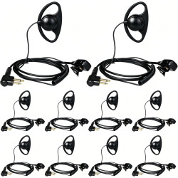 HYS Oreillette pour Talkie-walkie Compatible avec Motorola CP040 CP140 GP300 CLS1110 en Forme de D avec Bouton Micro PTT (10)