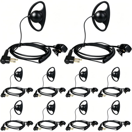 HYS Oreillette pour Talkie-walkie Compatible avec Motorola CP040 CP140 GP300 CLS1110 en Forme de D avec Bouton Micro PTT (10)