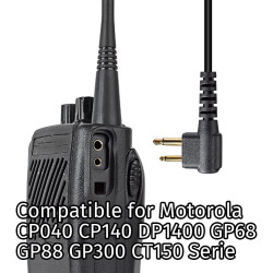HYS Oreillette pour Talkie-walkie Compatible avec Motorola CP040 CP140 GP300 CLS1110 en Forme de D avec Bouton Micro PTT (10)