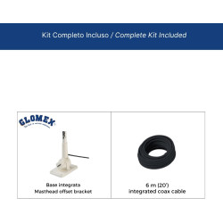 Glomex – Antenne VHF marine 6 dB 1,4 m blanche, modèle SGV140WH (Capri) – Longue portée, haute efficacité, installation fixe, po