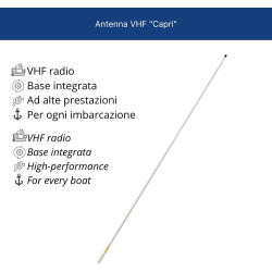Glomex – Antenne VHF marine 6 dB 1,4 m blanche, modèle SGV140WH (Capri) – Longue portée, haute efficacité, installation fixe, po