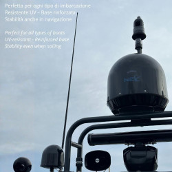 Glomex – Antenne VHF marine 6 dB 1,4 m blanche, modèle SGV140WH (Capri) – Longue portée, haute efficacité, installation fixe, po