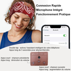 Bandeau ecouteurs pour dormir bleutooth, masque nuit sommeil casque anti bruit adulte, original bandeau ecouteur de musique spor