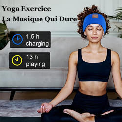 Bandeau ecouteurs pour dormir bleutooth, masque nuit sommeil casque anti bruit adulte, original bandeau ecouteur de musique spor