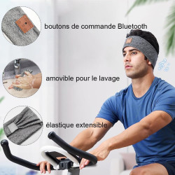 Bandeau ecouteurs pour dormir bleutooth, masque nuit sommeil casque anti bruit adulte, original bandeau ecouteur de musique spor