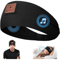 Bandeau ecouteurs pour dormir bleutooth, masque nuit sommeil casque anti bruit adulte, original bandeau ecouteur de musique spor