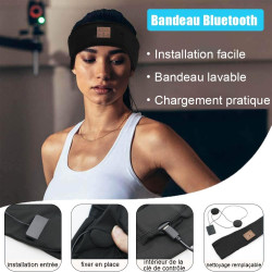 Bandeau ecouteurs pour dormir bleutooth, masque nuit sommeil casque anti bruit adulte, original bandeau ecouteur de musique spor