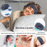 Bandeau ecouteurs pour dormir bleutooth, masque nuit sommeil casque anti bruit adulte, original bandeau ecouteur de musique spor