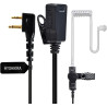 2 Broches Casque avec Microphone PTT pour Le Personnel de sécurité | compatible avec Midland G7 pro G8 G9 pro M24 M24 Plus M48 M
