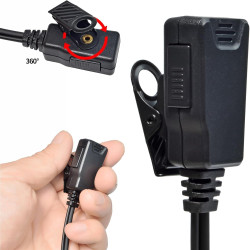 2 Broches Casque avec Microphone PTT pour Le Personnel de sécurité | compatible avec Midland G7 pro G8 G9 pro M24 M24 Plus M48 M