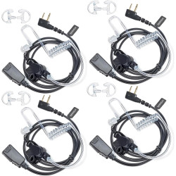 2 Broches Casque avec Microphone PTT pour Le Personnel de sécurité | compatible avec Midland G7 pro G8 G9 pro M24 M24 Plus M48 M