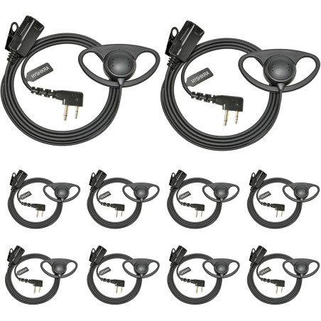 Casque 2 Broches avec Micro PTT pour Talkie-walkie | compatible avec Midland G7 pro G8 G9 pro M24 M24 Plus M48 M99 G6 XT G7 XTR