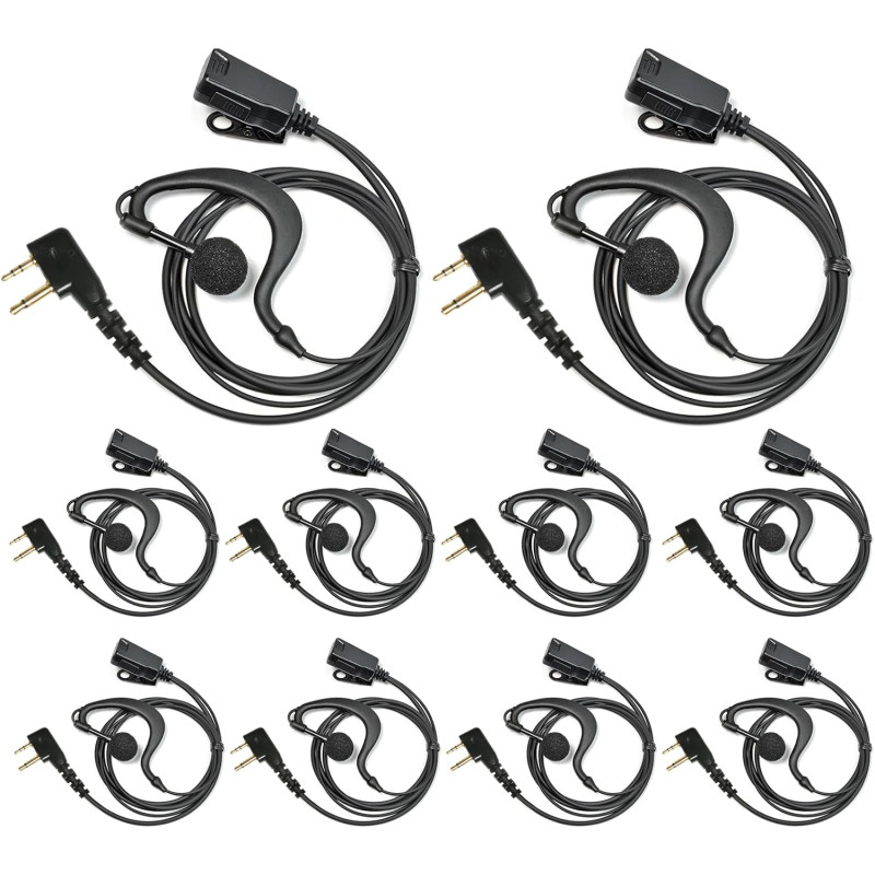 à 2 Broches Casque avec Microphone PTT | compatible avec Midland G7 pro G8 G9 pro M24 M24 Plus M48 M99 G6 XT G7 XTR pour le pers