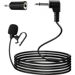 Microphone Voiture 3,5 mm Externe avec Adaptateur 2,5 mm et Pince en U | Microphone Omnidirectionnel pour Autoradio GPRéduction 
