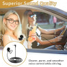 Microphone Voiture 3,5 mm Externe avec Adaptateur 2,5 mm et Pince en U | Microphone Omnidirectionnel pour Autoradio GPRéduction 