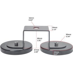 Support de Montage Magnétique Double Robuste, Trou de 16mm (5/8in), pour CB VHF UHF Antennes de Radio Mobiles et Portatives, Soc